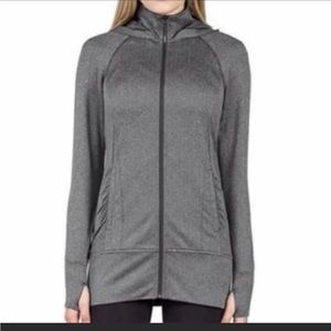 Mondetta Women’s XXL lightweight and loose grey hooded sweatshirt w thumb holes